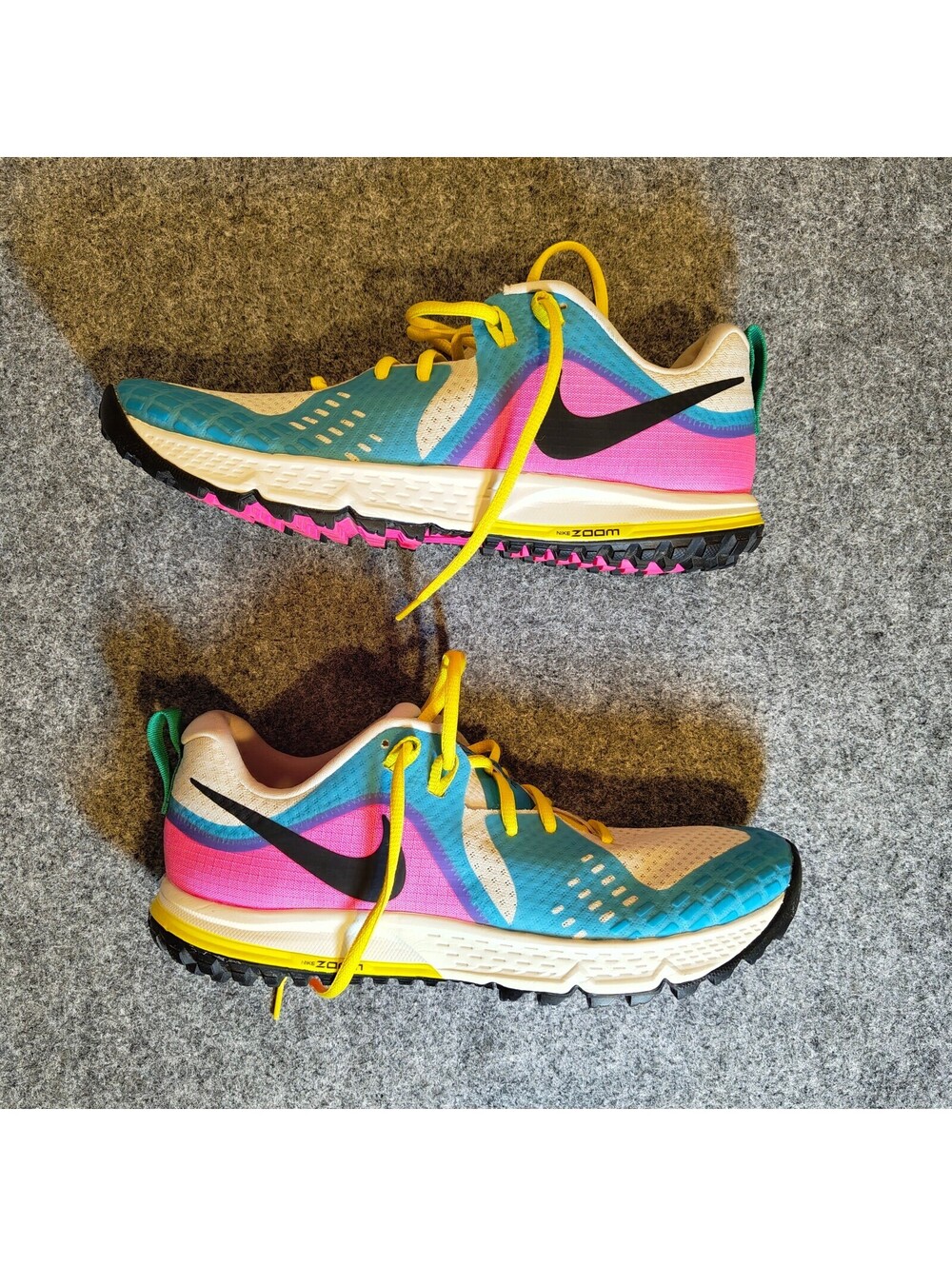 Nike Air Zoom Wildhorse 5 Trail Running Shoes Men's US 10 Blue Brown AQ2222-100